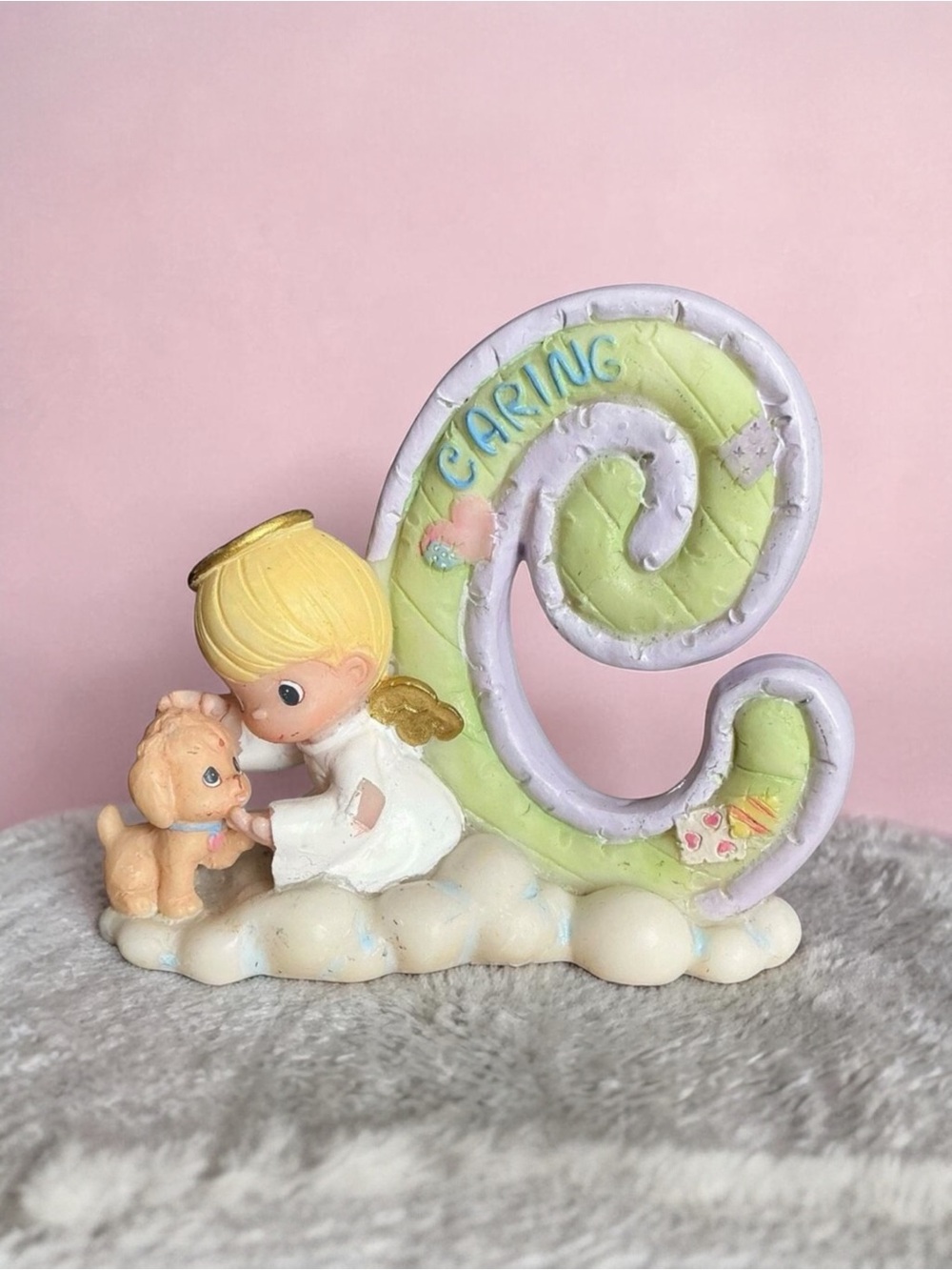 Vintage Precious Moments Enesco 2002 Letter C for Caring Alphabet Angel Figurine